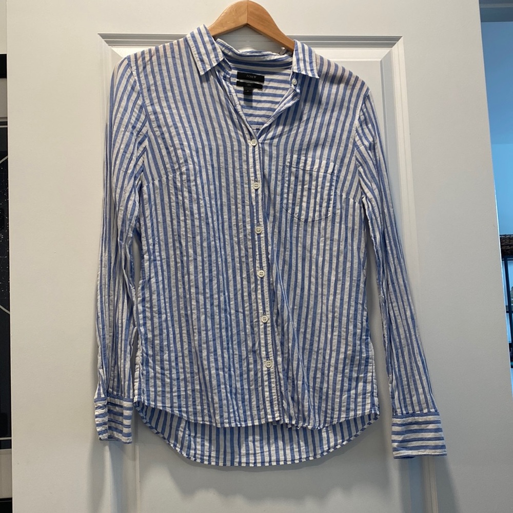 JCrew Striped Boyfriend Buttondown